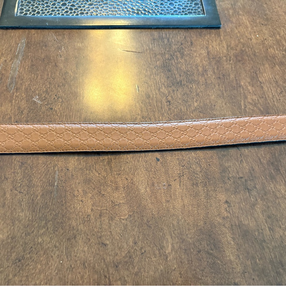 Gucci Tan Leather Belt with Silver Buckle - Picture 6 of 6